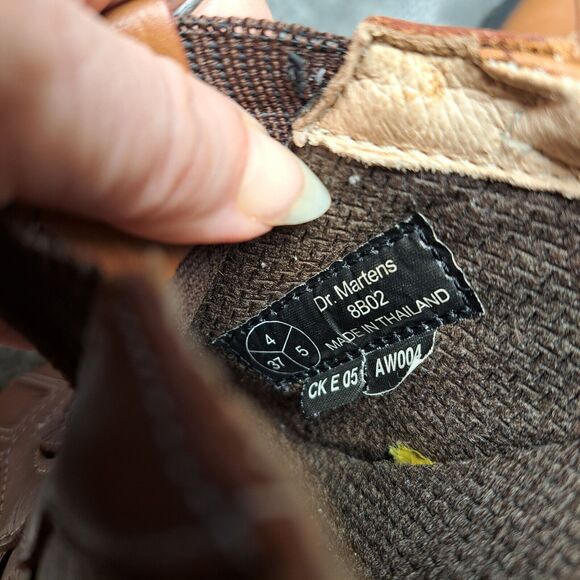 DR MARTENS Brown Leather Slip On Mules 8B02 LEATHER SQUARE TOE SHOES WOMENS SZ 6 - Picture 8 of 9